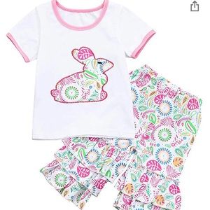 2 pc baby girl bunny outfit